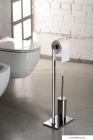 SAPHO - Kombinált álló WC kefe tartó WC papír tartóval, 70cm - Krómozott (783213)