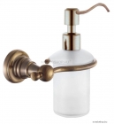SAPHO - DIAMOND - Fali folyékony szappan adagoló - 200ml - Opál üveg, szálcsiszolt bronz színű réz