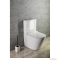 GEDY - LUCREZIA - WC kefe tartó - Padlóra helyezhető - Fehér kerámia, fekete műanyag