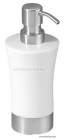 SAPHO - JUSTY - Folyékony szappan adagoló, 300ml - Pultra helyezhető - Fehér kerámia, rozsdamentes acél