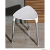 SAPHO - YANNIS - Fürdőszobai szék, 37x43,5cm - Fehér műanyag ülőkével, acél lábakkal