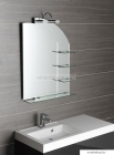 AQUALINE - WEGA - Fürdőszobai fali tükör 4 db üvegpolccal - 65×90cm