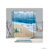 LAGOON - Textil zuhanyfüggöny függönykarikával 180x200cm - Palack posta kék tengeri csillaggal
