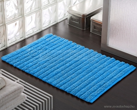 GEDY - BOMBAY - Fürdőszoba szőnyeg, kádkilépő - 80x50 cm - Pamut - Kék