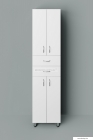 HB BÚTOR - STANDARD 45F2 - Fürdőszobai állószekrény 4 nyílóajtóval, 2 fiókkal, 45x190cm - Magasfényű fehér