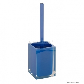 BEMETA - VISTA - WC kefe tartó - Padlóra helyezhető - Szögletes - Üveghatású kék műanyag