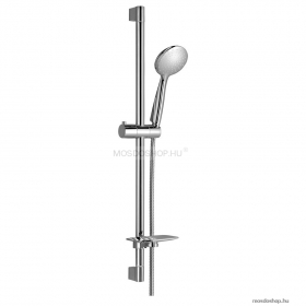SAPHO - WANDA - Zuhanyrúd 1 funkciós kézizuhannyal, mozgatható zuhanytartóval, szappantartóval - Krómozott