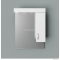 HB BÚTOR - STANDARD 55 - Fürdőszobai fali tükrös szekrény LED világítással, jobbos oldalszekrénnyel - Magasfényű fehér
