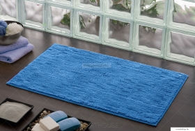 GEDY - TINTORETTO - Fürdőszoba szőnyeg, kádkilépő - 80x50 cm - Kék - Pamut, poliészter