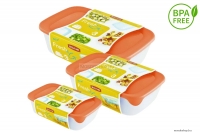CURVER - FRESH GO - Ételtároló szett 3db, BPA-mentes, narancssárga - Műanyag (249417)