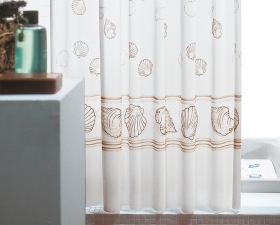 GEDY - MEDITERRANEO - PVC zuhanyfüggöny függönykarikával - 180x200 cm - Bézs
