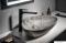 SAPHO - DALMA - Kerámia mosdó, szürke márvány hatású, 58,5x39x14cm - Pultra, bútorra ültethető
