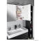 SAPHO - RIWA - Fürdőszobai tükrös szekrény LED világítással, 81x70x17cm, duplaajtóval - Magasfényű fehér MDF