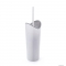 GEDY - MOBY - WC kefe tartó - Padlóra helyezhető - Fehér és világosszürke műanyag