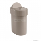 GEDY - JUNIOR - Fürdőszobai szemeteskuka, hulladékgyűjtő, 4,8L, billenőfedéllel - Szürkésbarna műanyag