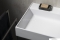 SAPHO - GODIVA - Öntött márvány mosdó 2 csaplyukkal, 96x44cm, szögletes - Pultra, bútorra, falra szerelhető