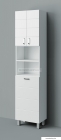 HB BÚTOR - MART 45SZ - Fürdőszobai szennyestartós állószekrény, 45x190cm, 2 nyílóajtóval és polccal - Magasfényű fehér