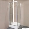 DIPLON - Szögletes zuhanykabin - Harmonikaajtós - Átlátszó edzett üveg - 80x80 cm
