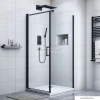 DIPLON - Szögletes zuhanykabin - Nyílóajtós - 90x90cm - Átlátszó üveg, fekete keret