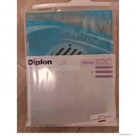 DIPLON - Zuhanyfüggöny, 180x200cm - Textil - Kék mintás (CN7393)
