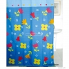 DIPLON - Zuhanyfüggöny, 180x200cm - Textil - Kék alapon virágmintás (CN73134)