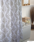 DIPLON - Zuhanyfüggöny, 180x200cm - Textil - Szürkésbarna színű fehér mintával (CN73142)
