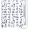 DIPLON - Zuhanyfüggöny, 180x200cm - Textil - Kék színű tengeri motívumok (CN7315-KEK)