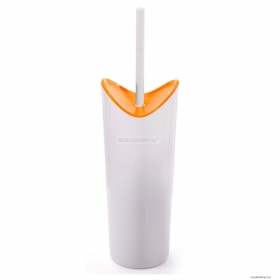 GEDY - MOBY - WC kefe tartó - Padlóra helyezhető - Fehér és narancssárga műanyag