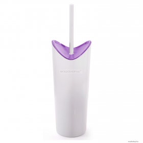 GEDY - MOBY - WC kefe tartó - Padlóra helyezhető - Fehér és lila műanyag