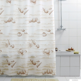 GEDY - CONCHIGLIE - Textil zuhanyfüggöny függönykarikával - 240x200 cm – Bézs