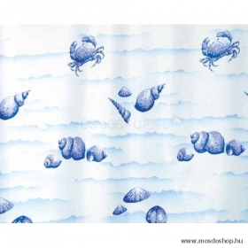 GEDY - CONCHIGLIE - Textil zuhanyfüggöny függönykarikával - 120x200 cm – Kék