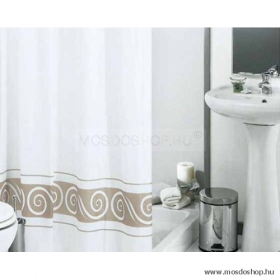 GEDY - RICCIOLO - Textil zuhanyfüggöny függönykarikával - 120x200 cm - Szürke