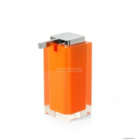 GEDY - RAINBOW - Folyékonyszappan adagoló - Szögletes - Narancssárga, krómozott műanyag (RA80-67)