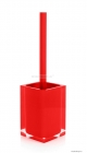 GEDY - RAINBOW - Álló WC kefe tartó - Áttetsző piros műgyanta