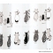 GEDY - CATS - Textil zuhanyfüggöny függönykarikával - 120x200 cm