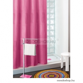 GEDY - MONOCROMO - Textil zuhanyfüggöny függönykarikával - 240x200 cm - Fukszia