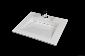 KUMA - MEMPHIS - Mosdó, mosdókagyló - 60 x 48 cm - Csapfurattal - Pultra, bútorra ültethető 