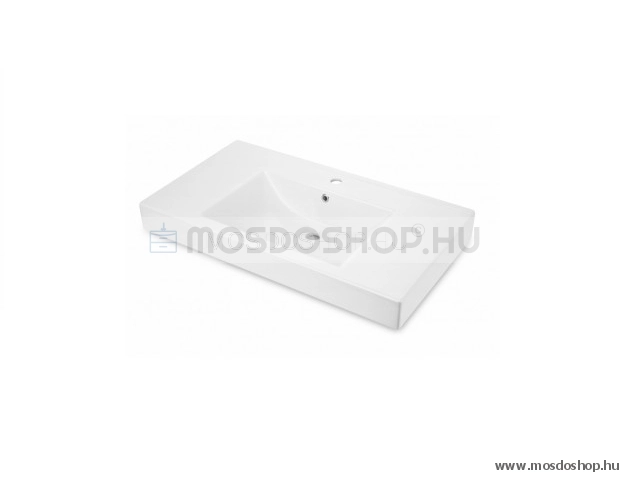 DEANTE - ANEMON - Kerámia mosdó, mosdókagyló - Szögletes - Pultra, bútorra ültethető - 90 cm