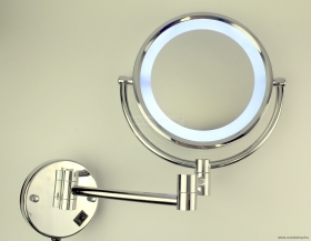 DIPLON - Kozmetikai tükör - Falra szerelhető, LED-es - Krómozott
