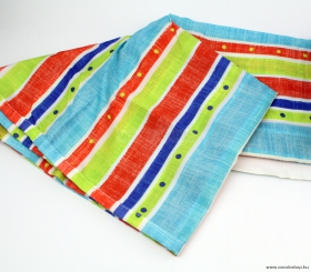 DIPLON - Zuhanyfüggöny textil - Színes csíkos