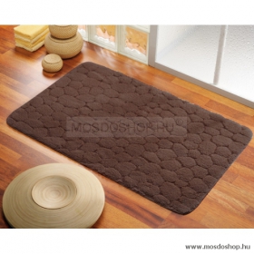 GEDY - KLIMT - Fürdőszoba szőnyeg, kádkilépő - 60x40 cm - Pamut - Kávébarna színű