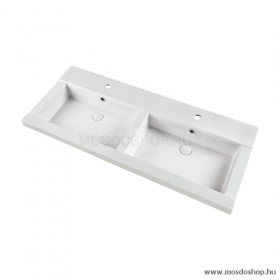 MARMY - MADISON - Dupla mosdó, mosdókagyló - Szögletes - 120x51 cm - Pultba, bútorba süllyeszthető