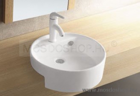 SANOTECHNIK - Kerek mosdó 50 cm kerámia pultba szerelhető mosdókagyló