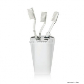 BLOMUS - LIQUO - Fogkefetartó pohár - 4 db fogkeféhez - Rozsdamentes acél, fehér porcelán