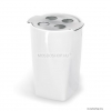 BLOMUS - LIQUO - Fogkefetartó pohár - 4 db fogkeféhez - Rozsdamentes acél, fehér porcelán