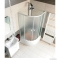 AQUALINE - Íves, mély zuhanytálca túlfolyóval - Fehér akril - 90x90 cm