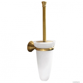 GEDY - ROMANCE - Fali WC kefe tartó - Opál üveg, bronz színű sárgaréz