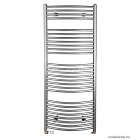 AQUALINE - Fürdőszobai radiátor (ILA34), törölközőszárítós radiátor - 545 W - Íves - 133x45 cm - Metál ezüst