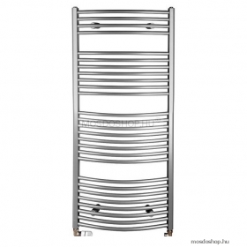 AQUALINE - Fürdőszobai radiátor (ILA36), törölközőszárítós radiátor - 708 W - Íves - 133x60 cm - Metál ezüst