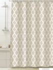 GEDY - ARALDICA - Textil zuhanyfüggöny függönykarikával - 180x200 cm - Szövet - Fehér-bézs